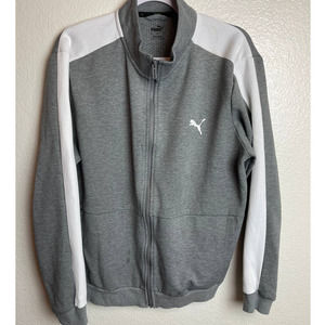 Puma gray and white size large full zip jacket